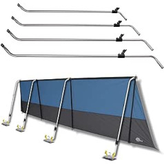 jūsu GEAR stabu komplekts Windbreak alumīnija stabi privātumam un aizsardzībai pret vēju, teleskopiski 100-180 cm