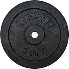 LIFEFIT Svara šķīvji, melni, 20 kg