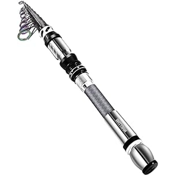 BNTTEAM Portable Fishing Rod 99% Carbon Fibre with Fluorescent Rod Tip, Telescopic Fishing Rod Super Hard Ultralight Fishing Rod for Travel Surf