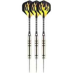 XINYIN Pack of Darts Profesionālās šautriņas Standarta 28 g ar alumīnija vārpstiem Volframa mucas Tērauda uzgalis un papildu vārpstas Alumīnija vārpstas Šautriņas