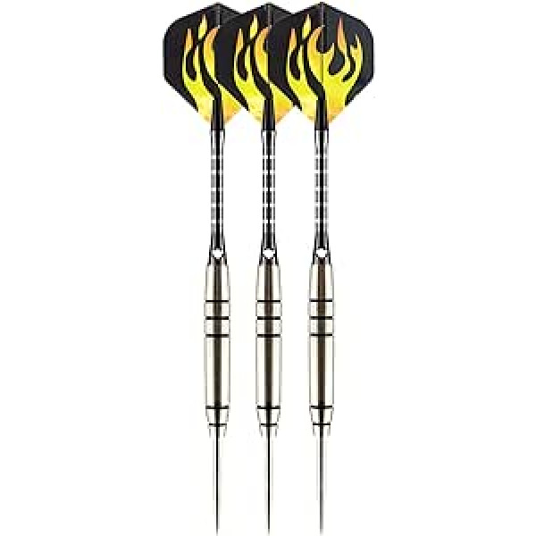 XINYIN Pack of Darts Profesionālās šautriņas Standarta 28 g ar alumīnija vārpstiem Volframa mucas Tērauda uzgalis un papildu vārpstas Alumīnija vārpstas Šautriņas