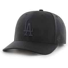 '47 MLB Los Angeles Dodgers Cold Zone MVP DP Unisex beisbola cepure, regulējama, augstas kvalitātes dizains, melns logotips, melns, melns