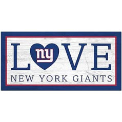 Fanu darbi NFL New York Giants Unisex New York Giants Love Shield Team krāsa, 6 x 12