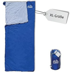 MIQIO® 2-in-1 liels XL vasaras guļammaiss pieaugušajiem | Kompresijas maisiņš mazam iepakojumam | Kempingam, brīvā dabā, festivāliem | Sega guļammaiss un XL ceļojumu sega vienā | Var Savienot