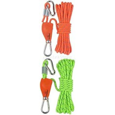 perfk Pulley Ratchet Rope Hanger Camping Reflektierendes Windseil