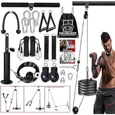 Skriemeļu Fitness Professional uzlabota svara skriemeļu sistēma LAT Pull Down Biceps Curl Triceps Arm Training Svara Plākšņu sistēma Papildu aprīkojums mājas DIY sporta zālei