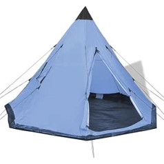 Nishore Teepee Tent Camping Tent 4 People with Carry Bag Teepee Tent Waterproof Outdoor Tent Pyramid Tent for Camping Festival Hiking Hiking, Light Blue, 365 x 365 x 250 cm