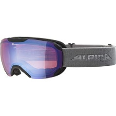 ALPINA Pheos S Q-Lite - Mirrored, Contrast Enhancing Ski Goggles with 100% UV Protection for Adults