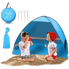 Ansobea Pop Up pludmales nojume, pārnēsājama liela pludmales telts 2-3 personām, automātiska kempinga telts, UV50+ aizsardzība, saules aizsardzība, pludmale, pop up telts ar somu ģimenei, pludmale, dārzs, kempings