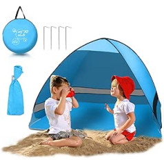 Ansobea Pop Up Beach Shelter, Portable Large Beach Tent for 2-3 People, Automatic Camping Tent, UV50+ Protection, Sun Protection, Beach, Pop Up Tent with Carry Bag for Family, Beach, Garden, Camping