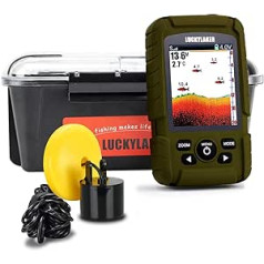 LUCKY Waterproof Fish Finder Sonar Portable Fishing Fish Finder LCD Deep Fishing Echo Sounder Fish Finder Sonar Sensor Transducer for Boat Kayak Sea Fishing 2020CT