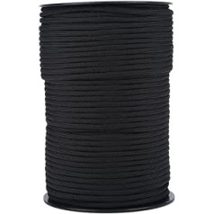 Dilwe Fallschirm Schnur, 550 Reflektierende Farben 9 Strangkern 100m Paracord Seile für Survival Camping Climbing(Schwarz)