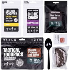 EPa MRE maltīte, kas ir gatava ēšanai Delta Trekking Food ar Tactical Foodpack — 8 gadu ilgstoša ārkārtas deva, ārkārtas pārtika sagatavošanai, Vācijas armijai, izdzīvošanai, SHTF un bug out maisu scenāriji