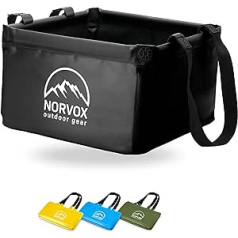 NORVOX Outdoor Folding Bowl - 15 L or 20 L - Black Foldable Bowl - Universal as a Camping Washing Up Bowl, Washing Bowl, Washing Up Tray or as a Foldable Bucket