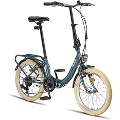 PACTO - Eight high-quality folding bike, 27 cm, steel frame, 20 inches, double-walled aluminium rims, 6 speed Shimano front derailleur, folding bike, folding bike, foldable compact folding bike,