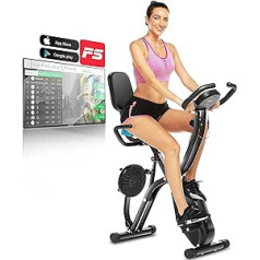 Profun Exercise Bike X-bike Foldable, Bicycle Trainer with 10-Level Magnetic Resistance, Fitness Bike with Twist Waist Board and Training Computer and Hand Pulse Sensors