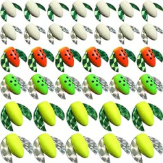 60 Pieces Foam Floats with Wings Snell Floats Pompano Rigs Fishing Leader Floats Oval Spinner Rig Floats for Trout Catfish Zander Perch (Fluorescent Green, Yellow, Mixed Color)