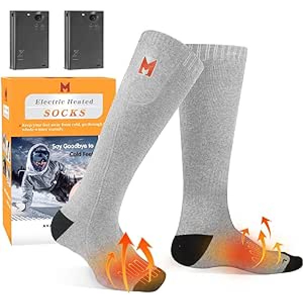 Heated Socks, MUTOUHE Electric Heated Socks for Men Women, Winter Warm Thermal Socks for Outdoor Sports - Camping, Hiking, Fishing, Cycling, Hiking, Hunting, Motorcycling, Skating and