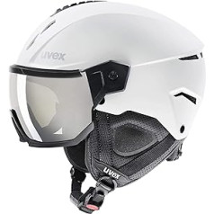 uvex Unisex Adult Instinct Visor slēpošanas ķivere, balta/melna, matēta, 56-58 cm