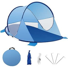 Duhome Pop Up Beach Shelter, Beach Tent for 1-3 People, Portable Beach Tent with UV Protection, Easy Assembly for Beach, Camping, Garden, Dark Blue