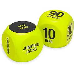 SPRI Practice Cube (6 Sided) - Group Fitness and Exercise Course Game - Includes Pushups, Squats, Lunges, Jumping Jackets, Crunches & Wildcard (Carry Bag)