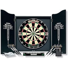 WINMAU Xtreme Dartboard, Cabinet and Dart Set with Accessories