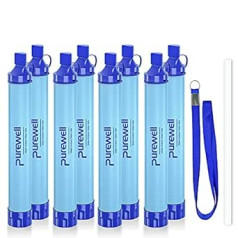 Purewell Outdoor Water Filter Personal Water Filtration Straw Emergency Survival Gear Water Purifier for Camping Hiking Climbing Backpacking