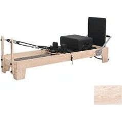 AMCOIN Pilates Reformer for Home, Fitness Wood Semi Elevated Reformer, Pilates Reformer Home Use and Studio Maple Pilates Reformer