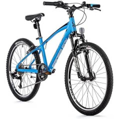 24 Inch MTB Bicycle Leader Fox Spider Boy 8 Speed S-Ride Blue Matt