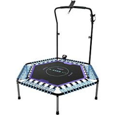 Bluefin Aero Fit 50 Inch Folding Fitness Indoor Mini Trampoline with Handle for Adults