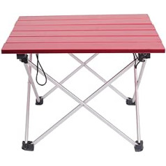 Tables and Chairs Portable Folding Table for Outdoor Dinner, Hiking, Camping, Barbecue, Travel, Desk, Alloy, Ultralight Table, Blue, Pink, Grey, Small Adjustable (Colour: Beige)