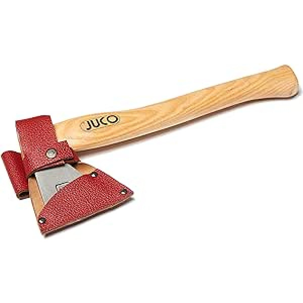 JUCO Camping Axe with Bag, Survival Axe Kit, Polished Steel Induction Hardened, Camping Set with Case, Small Axe 320 mm, Outdoor Equipment Survival Lightweight 520 g