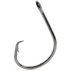 Mustad 1 x/2 x l versetzt Classic Circle Angeln Terminal Tackle (100 Pack), schwarz Nickel, Größe 4/0