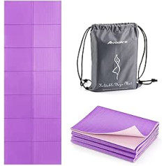 Avoalre Yoga Mat 173 x 61 cm Foldable Gymnastics Mat Non-Slip Portable Training Mat 5 mm Yoga Mat for Travel, Yoga, Pilates & Workout