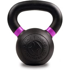 Rage Fitness ar pulveri pārklāti kettlebells spēka treniņiem, kondicionēšanai un krustojuma treniņiem, Lb un KG marķējumi, unisex pieaugušajiem, ar pulveri pārklāts tējkanna