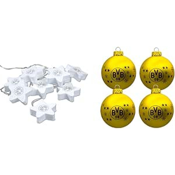 Borussia Dortmund Unisex BVB Fairy Lights filca zvaigžņu dekors, caurspīdīgs, viens izmērs