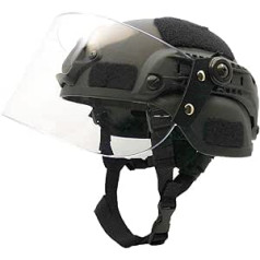 Airsoft MICH 2000 ACH Tactical Helmet with Clear Visor NVG Mount and Side Rail