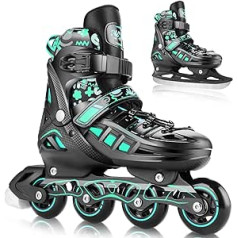 Hikole Inline Skates 2-in-1 Adjustable Ice Skates Children - Inline Skates for Adults and Teenagers - ACEB7 Bearings - Ice Skates Children