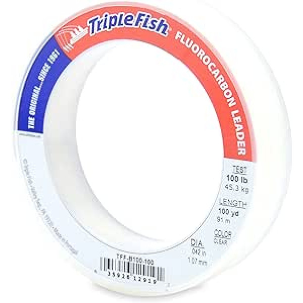 Triple Fish 100 lb test Fluorocarbon Fishing Line Leader