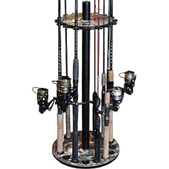 Rush Creek Creations Unisex Adult 38-3035 Round Mount for 16 Fishing Rods, Jumping Bass, Rod