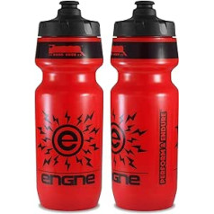 NGN Sport — augstas veiktspējas velosipēda ūdens pudele triatlonam, MTB un šosejas velosipēdiem — 680 ml (2 iepakojumā) (sarkanā/melnā krāsā (2 iepakojumā)