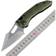 Joa Outdoor Knife Survival Titanium M390 Sharp Green Metal Hunting Knife Folding Knife Pocket Knife EDC Small Hiking Knife Handy Hand Tools Rescue Knife with Clip