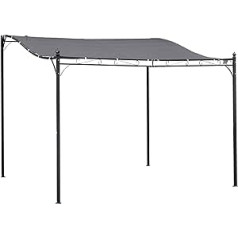 Outsunny Pergola Garden Gazebo Canopy Tent Metal Grey 297 x 297 cm