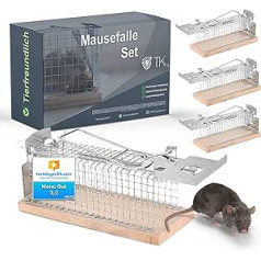 Fallax® 9 dzīvniekiem draudzīgi peļu slazdi, kas izgatavoti no koka Live Mouse slazdi Live Trap Peļu un žurku būru slazdi ar ēsmas fiksāciju