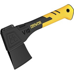 Lexivon LX-V10 Axe, Length 25 cm, Small Hatchet for Outdoors, Garden, Firewood, Building, Chopping, Survival, Camping, with Ergonomic Handle, Protective Cover, Lightweight Fibreglass Composite Style