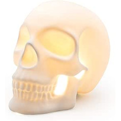 Suck UK Ceramic Skull Lamp Ar rokām darināta galda lampa galvaskausa formā Dekoratīvi mājas piederumi Gothic Home Decor katrai telpai Gothic Accessories & Gothic Deco Gifts Naktslampa