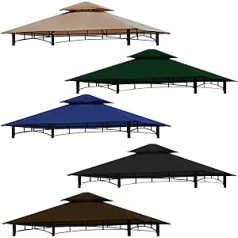 freigarten.de Replacement Canopy for BBQ Gazebos - 2.4 x 1.5 m - Antique Sand - Waterproof Gazebo Material: Panama PVC Soft 370 g/m² - Extra Strong - Model 11, brown