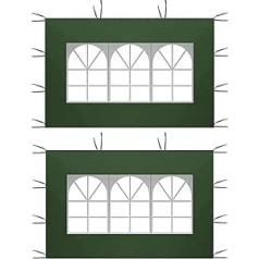 CiCixixi sānu paneļi lapenei ar PVC logu, zaļa, 2 x 3 m ūdensnecaurlaidīga, sānu paneļa dārza ballīšu telts, UV aizsardzība, 210D sānu nomaiņa ūdensizturīgai dārza lapenei, āra, ballīte