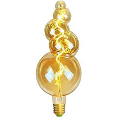 TIANFAN vintage LED spuldzes, liela burbuļlampa, Edison spuldze, 4 W, regulējama, 220-240 V, E27 īpaša dekoratīvā spuldze, zelta dzintara stikls