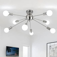 ASHUAQI lubų šviesa Vintage lubų šviesa Svetainės nikelio 8 lemputės Šiuolaikinė svetainės lempa E27 lizdas Pramoninė Sputnik liustra lempa svetainei, miegamajam, virtuvei, valgomajam, prieškambariui